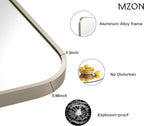 MZON 24x32Inch Brushed Nickel Bathroom Mirror, Rectangle Wall Mounted Mirror for Bathroom or Entryway, Anti-Rust Frame & Tempered Glass, Hangs Horizontally/Vertically - Farmhouse or Bathroom Decor