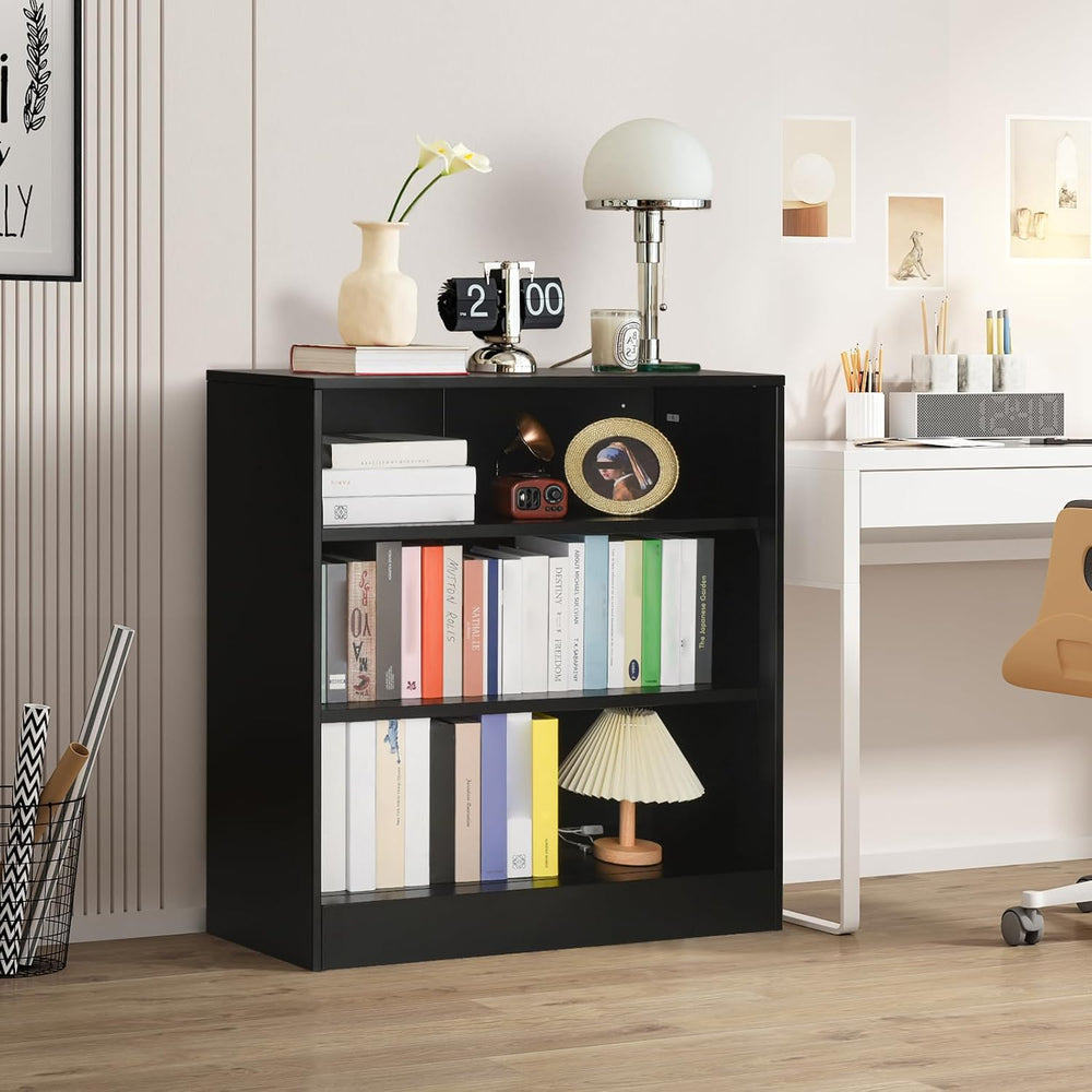 IRONMIX Metal Open Bookcase, 3-Tier Bookshelf with Adjustable Shelves