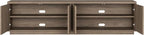 Henn&Hart Fluted TV Stand for TVs up to 85" with 2 Concealed Ribbed Storage Cabinets and Adjustable Shelves for Living Room, Family Room, or Office, Weathered Gray