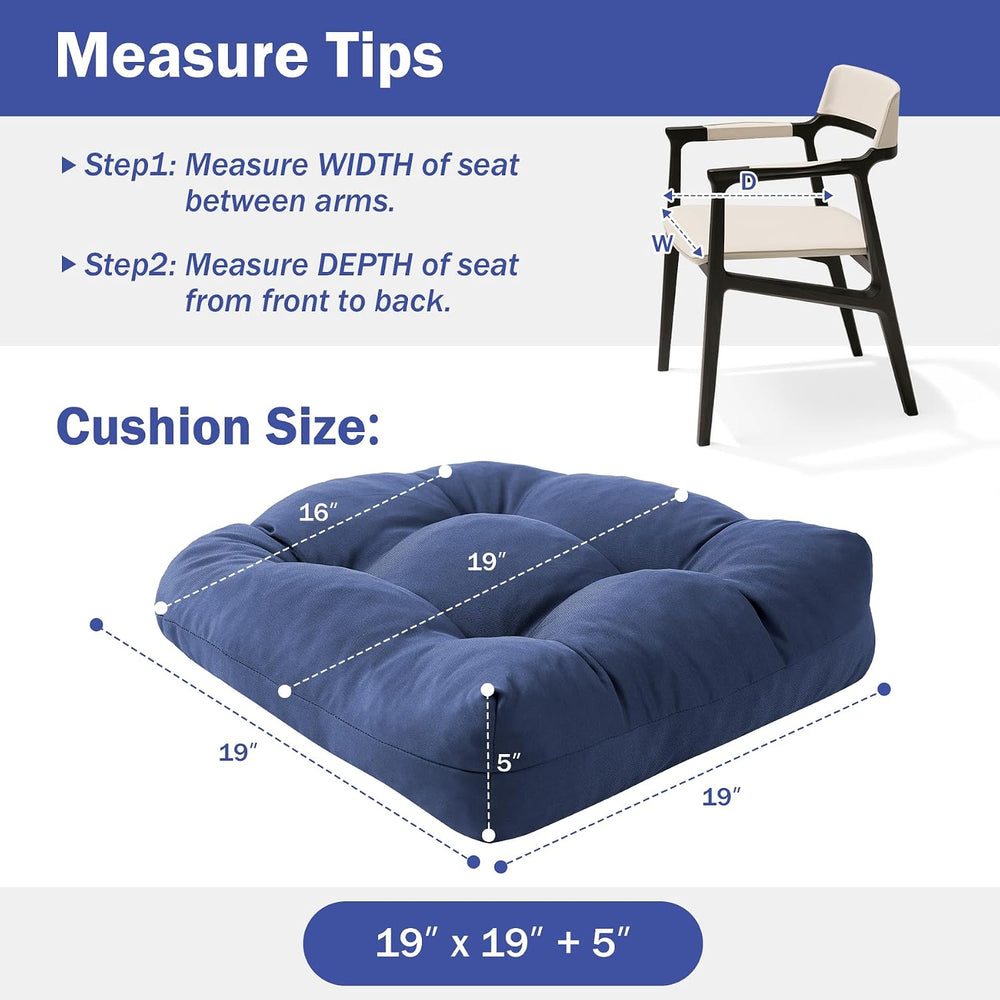 IPYNBAP Outdoor Chair Cushions Set of 4, Patio Chair Cushions with Ties, 19x1...