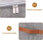 OUTBROS Large Storage Bins with Lid, Foldable Bags, Wardrobe Organiser with Handle and Zipper, Used for storing clothes, blankets, pillows, 19.7 x 15.7 x 11.8 inch, 2-Pack