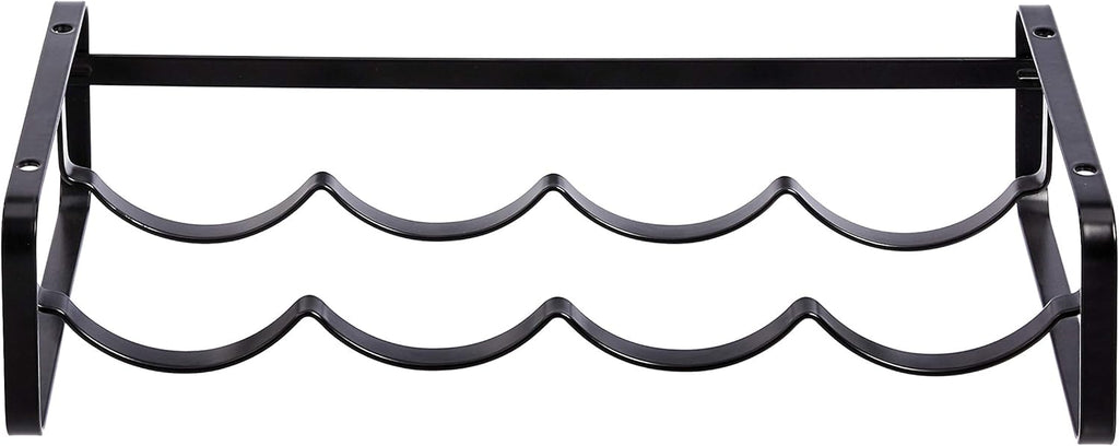 Amazon Basics Tabletop Stackable 4-Bottle Metal Wine Rack, 3.74"D x 15.75"W x 7.87"H, Black