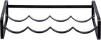 Amazon Basics Tabletop Stackable 4-Bottle Metal Wine Rack, 3.74"D x 15.75"W x 7.87"H, Black