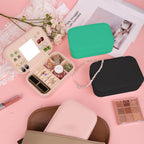 TopPerfekt Travel Jewelry Case, Jewelry Box with Mirror, Jewelry Organizer Bridal Shower Gifts to Her, Earring Storage Travel Case, Trendy Gift for Women and Girls, Girlfriend-Pure Green