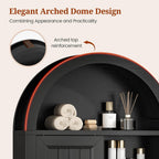 Arched Bathroom Wall Cabinet, 23.6 x 30.3'' Over The Toilet Cabinet With Sliding Barn Door, Adjustable Shelf, Wall Mounted Cabinets for Bathroom Laundry Room Kitchen (Black,Sliding Door, 30IN)