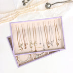 LANDICI Stackable Jewelry Organizer Trays 4 Set,PU Leather Jewelry Organizer Drawer,Jewelry Storage Display Tray for Earring Necklace Rings Bracelet with Removable Dividers,Lavender
