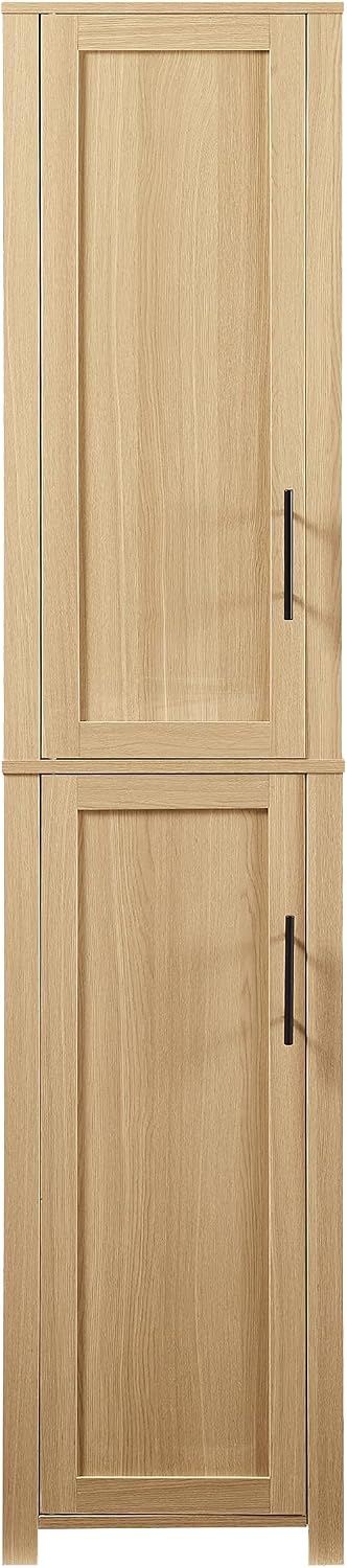 Crosley Furniture Savannah Linen Storage Cabinet, Laundry Room, Bathroom Orga...