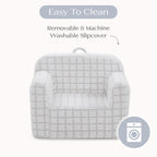 Delta Children Checkered Cozee Chair, Grey