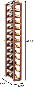 Wine Enthusiast N'FINITY Stackable 4 Foot Wine Rack - 1 Column - Solid Mahogany- 12 Bottle Capacity- Stylish Durable Wine Rack Home Decor – Bar Cabinet Liquor Storage