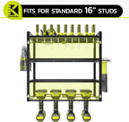 KAFAHOM Power Tool Organizer, Garage Tool Organizers and Storage,Drill Holder Wall Mount, Storage Rack for Cordless Drill, Heavy Duty Tool shelf with Screwdriver Holder/Pliers Holder/Hammer Holder