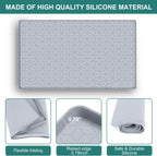 Under Sink Mat, 34" x 22" Waterproof Silicone Under Sink Tray for Kitchen & Laundry Cabinets, Kitchen Cabinet Shelf Protector, Up to 3.3 Gallons Liquid, Fits 36 inch Standard Cabinet Light Grey