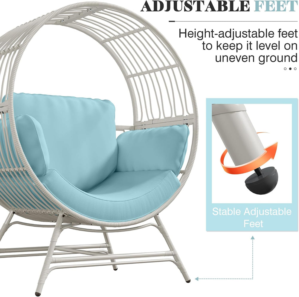 Bifanuo Oversized Egg Chair for Indoor Outdoor Use – Rattan Hanging Basket Ch...