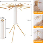 LIENAHU Clothes Drying Rack Tripod,Drying Rack Clothing,Laundry Drying Rack,Floor Standing,16 Wooden Poles,Collapsible Drying Racks for Laundry,Retractable,Foldable,Folding
