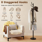Giantex Heavy-Duty Coat Rack Freestanding, 69" Metal Cactus Clothes Stand with 8-Hook & 2 Height Options, Weight Base, Modern Coat Tree Hanger Stand for Bags, Purse Hat Rack Entryway, Bedroom, Office