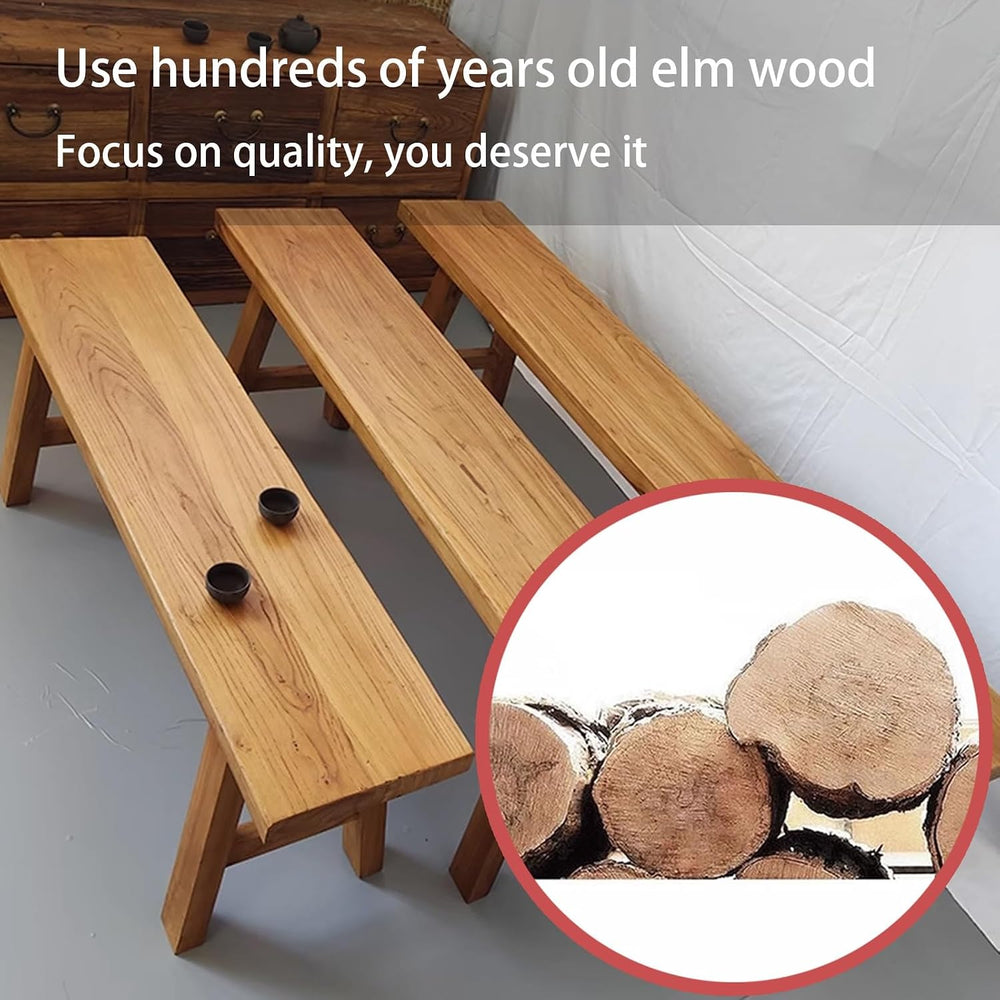 Farmhouse Indoor Wooden Living room Dining Bench, Asian Natural Wood Kitchen ...