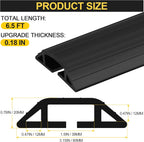 MYFAMIREA 6.5FT Floor Cord Cover Heavy Duty Cable Cover Protector 3 Channels Extension PVC Floor Wire Cover Outdoor Cord Hider Management Cord Cover for Wire on Floor for Home Office Outdoor, Black