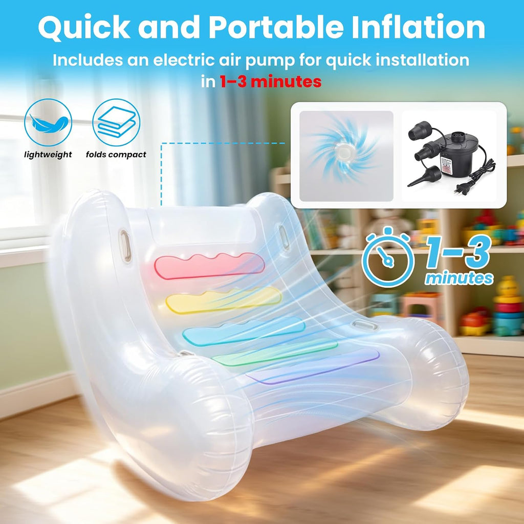 Sensory Chair for Kids with Autism – Inflatable Rocking Chair | ADHD & Sensory Seeking,Provides calming balance for toddlers,Perfect for sensory rooms, home, or classroom use