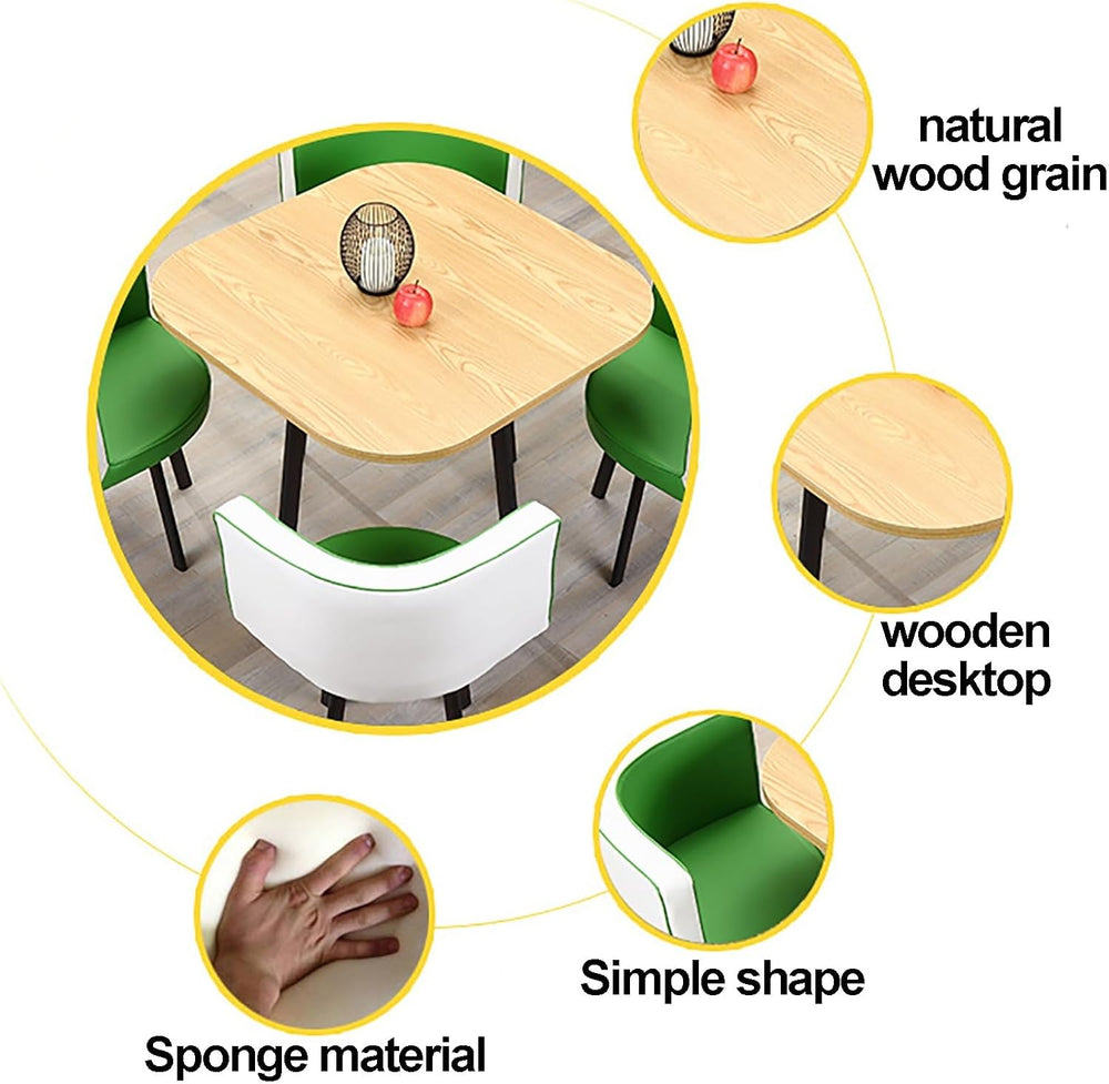 Reception Table and Chair Set, Space-Saving Small Round, Office Club Negotiat...