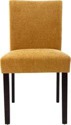 Watson & Whitely Kitchen & Dining Room Chairs with Low Backs, Upholstered Dining Chairs Set of 2, Modern Armless Dining Table Chairs with Solid Wood Legs, Bright Yellow
