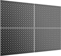 TORACK 4 PCS 12"x16" Metal Pegboard Panels for Garage, Workbench, Shop, Tool Organizer Peg Board with 1/8" & 1/4" Holes, Modular Wall-Mounted Pegboard for Pegboard Hooks (Black)