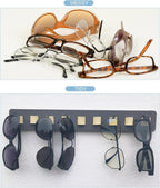 Sunglasses Organizer Wall Mounted Wood Sunglass Holder for Home Glasses Holder/Sunglasses Rack,Home Decor (Gray-1pcs-long)