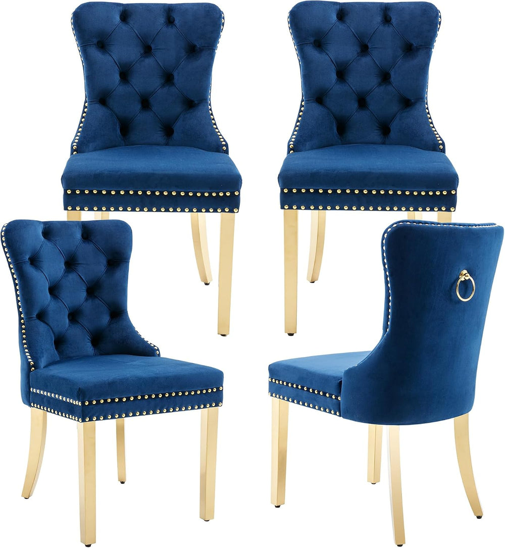 civama Dining Room Chairs Set of 4, Velvet Nikki Collection Dining Chair Upho...