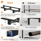 4ft Firewood Rack Outdoor with Waterproof Widened Cover, Heavy Duty Firewood Holder includes Carrier Bag, Powder-coated Wood Rack with Hooks, Firewood Storage Rack for Fireplace Deck Patio