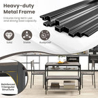 Giantex Dining Table Set for 4, Kitchen Table with Chairs & Bench, Storage Racks, Metal Frame, 4-Piece Space-Saving Dinette Set for Dining Room, Breakfast Nook, Small Space, Apartment, Grey