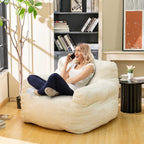 Jumbo Plush Bean Bag Chair for Adults with Head & Back Support - Extra Large Durable Tear-Resistant Fabric (Large)