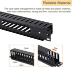 PATIKIL 1U 19 Inch Cable Manager, 6 Pack 24 Slot Horizontal Rack Mount Wire Management Metal Finger Duct Wire Organizer for Network Cabinet, Black