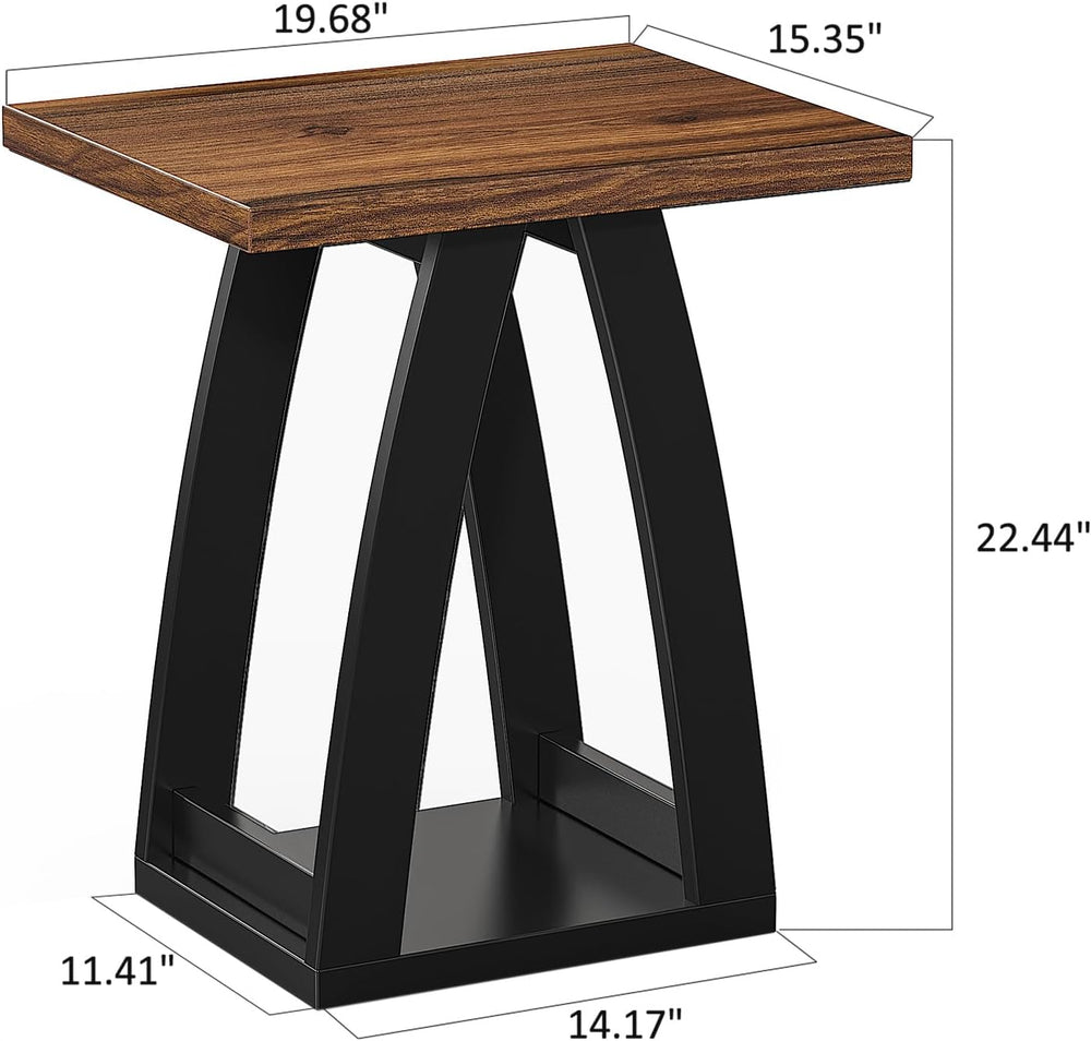 FROMJBEST End Table Set of 2, Side Table, Nightstand, Sofa Side Table with Sh...