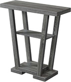 Convenience Concepts Newport V Console Table 31.5" - Modern Sofa Table with Storage Shelves, Narrow Entryway Hall Table for Living Room, Display Accent Table, Weathered Gray