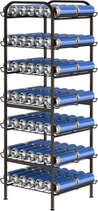 smusei Water Bottle Organizer 7 Tier Free Standing Vertical Metal Water Bottle Rack Shelf Adjustable Water Bottle Beverage Drink Stand Holder for Kitchen Pantry Food Storage, Bronze