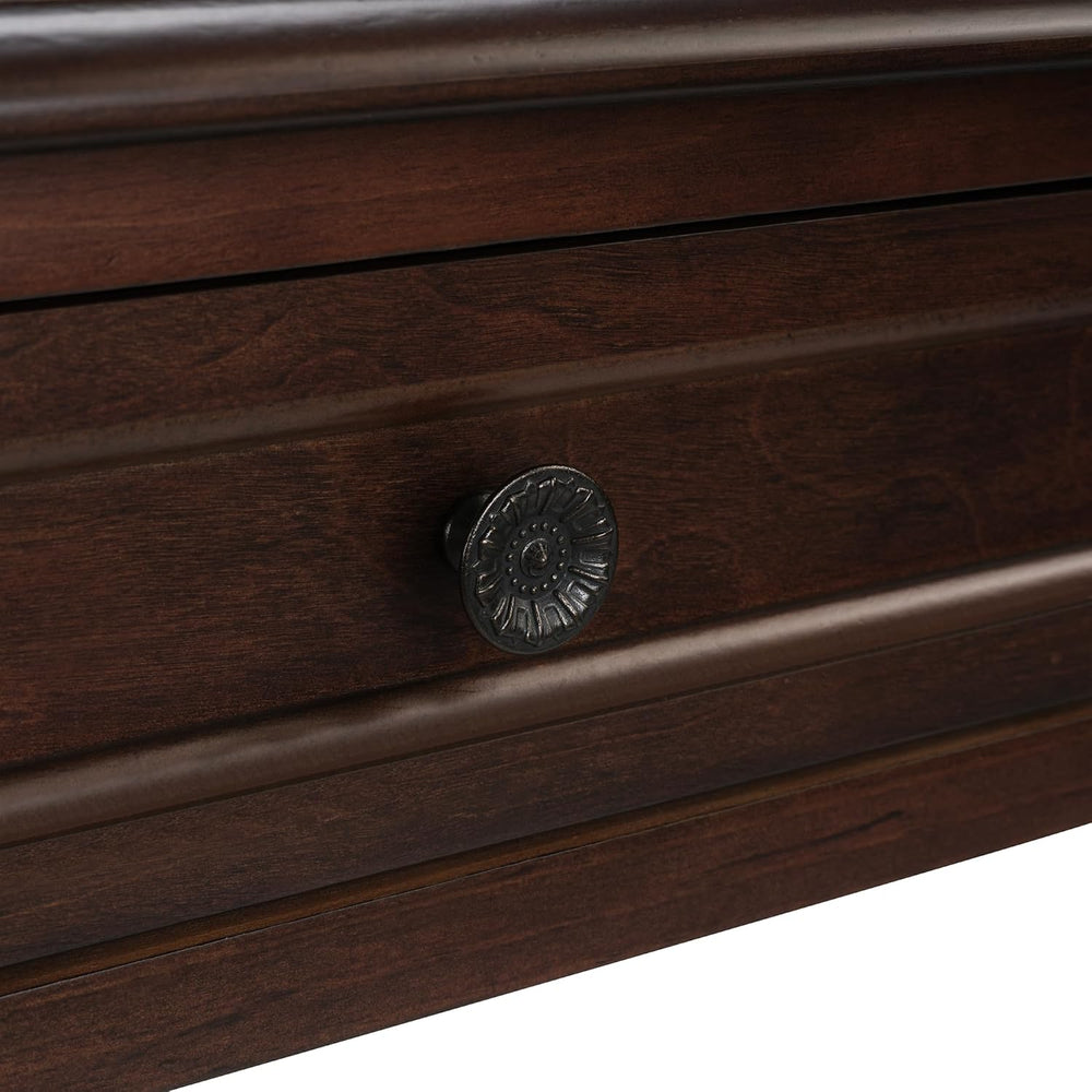 Knocbel Console Table with 6 Storage Drawers and Bottom Shelf, Vintage Sofa T...
