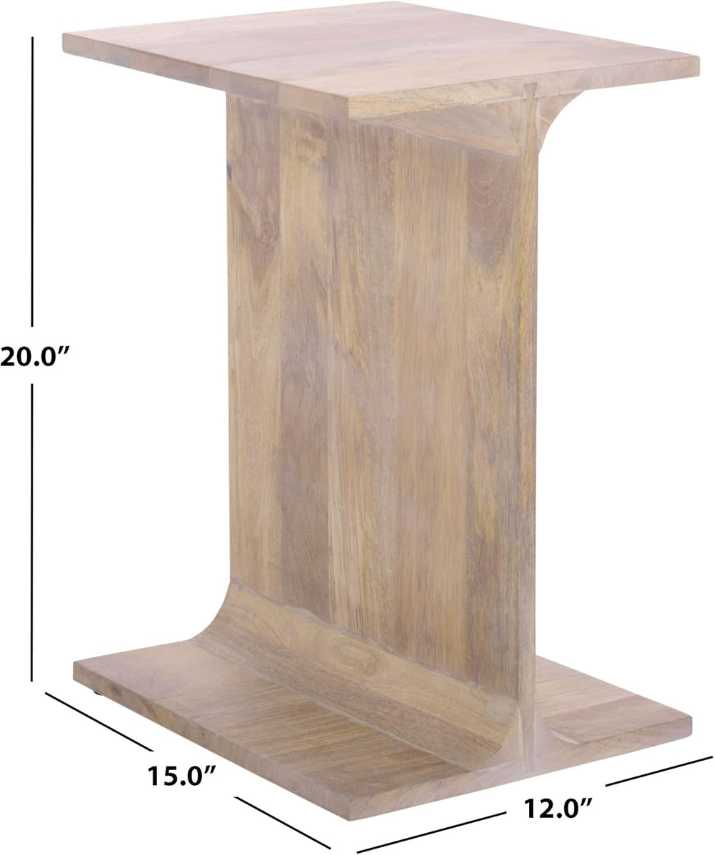 SAFAVIEH Home Collection - Wilfredo White Washed Solid Wood Accent Table, Sca...