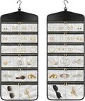 CHICECO Hanging Jewelry Organizer With Zippered Pockets,40 Pockets Travel Jewelry Organizer Storage for Cloest,Wall,Door