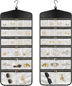 CHICECO Hanging Jewelry Organizer With Zippered Pockets,40 Pockets Travel Jewelry Organizer Storage for Cloest,Wall,Door