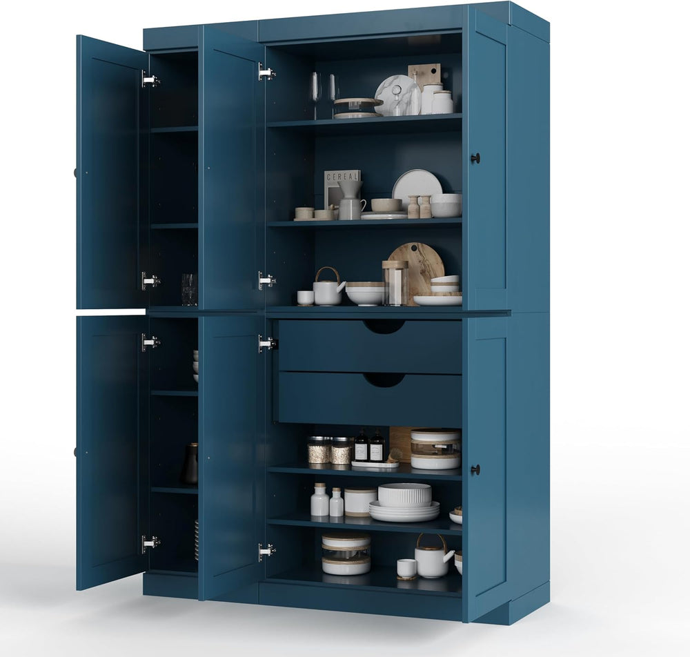 Palace Imports Solid Wood Kitchen Pantry Cabinet - 71.5" H x 48.5" ...