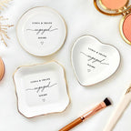 Personalized Ring Dish Engagement Gift for Couples - Custom Ceramic Jewelry Tray for Bride, Her, Women & Friends - Monogrammed Wedding Gifts, Trinket Dish for Rings and Earrings, Bridal Shower Gift