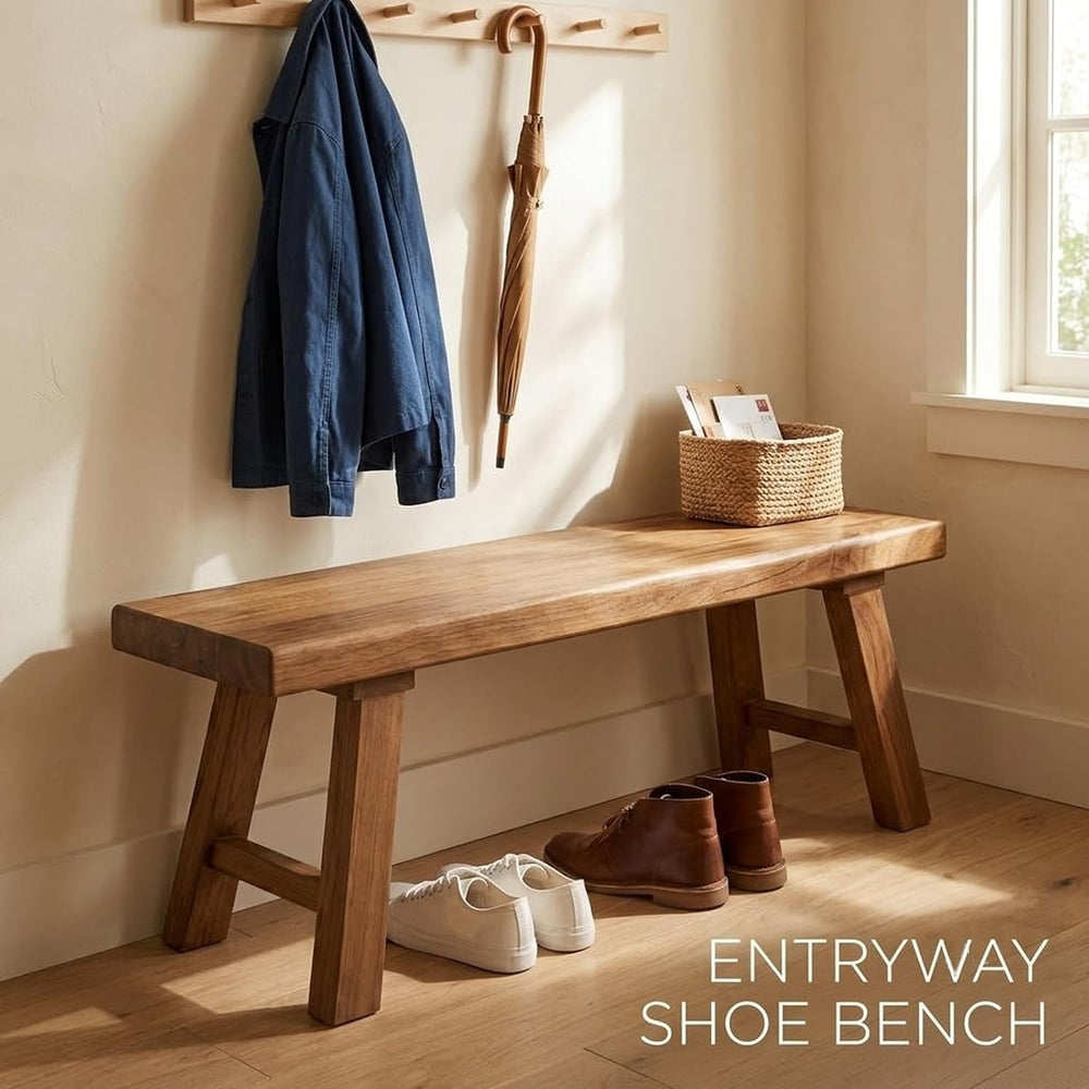 Solid Wood Bench for Entryway, 30" 36" 42" 48" 54" 6...