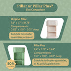 Pillar Plus - Aesthetic 7 XL Day Pill Organizer | BPA-Free Wheat Straw Medicine Case | Pretty Travel & Home Tablet Vitamin Organizer | Cute Weekly Pill Box | Travel Medicine Organizer (Powder Blue)
