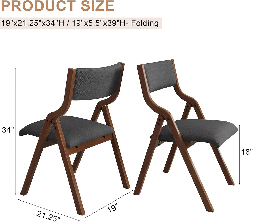 Folding Upholstered Dining Chairs 2-Piece Set,Ready to go. | Upholstered with...