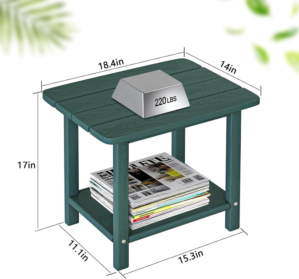 Adirondack Chair Set of 2 with Cup Holders&Table, Green
