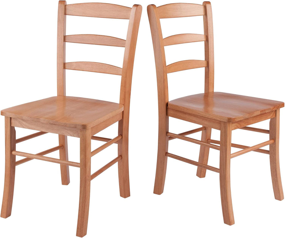 Winsome Benjamin Ladder Back Chair Set of 2, Light Oak