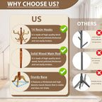 Solid Wooden Coat Rack Stand, Coat Racks Freestanding with 14 Hooks, Natural Birch Wood Coat stands with Sturdy Round Base, Tree Coat Hanger Standing for Entryway Bedroom Office（Begonia triangle2）