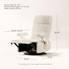 MAMAZING Lullacloud Swivel Rocker Recliner Chair for Adults with Adjustable Armrests & Headrest, Glider Rocking Chair Indoor with Removable Cover, Reading Chair for Living Room Bedroom