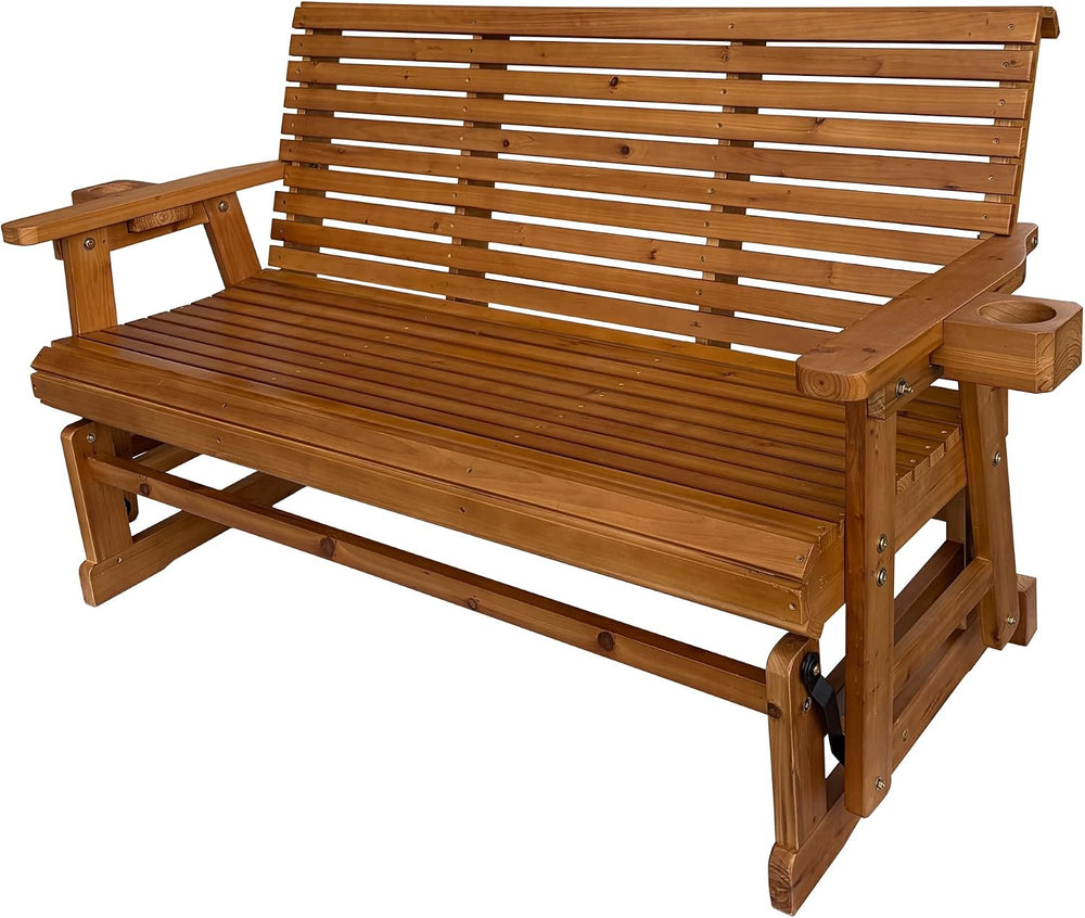Fortune Candy Patio Glider with Cup Holders, High Roll Back and Deep Contoure...