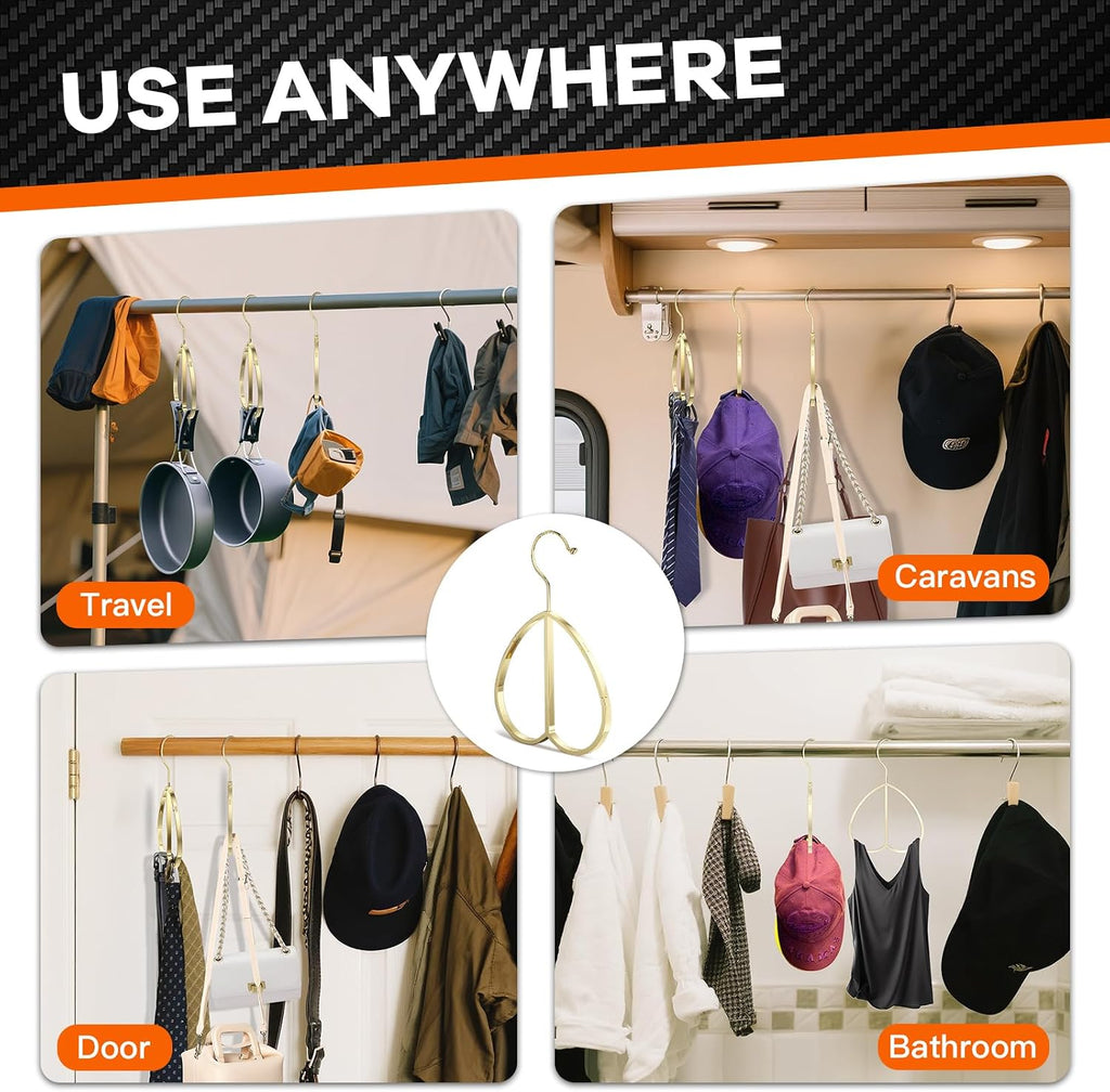 Multipurpose Closet Hangers- Tie and Belt Hanger for Closet- Ideal for Storing Belts, Ties, Scarfs, Baseball Hats, Purses & More- Great Space Saving Belt Organizer for Wardrobe