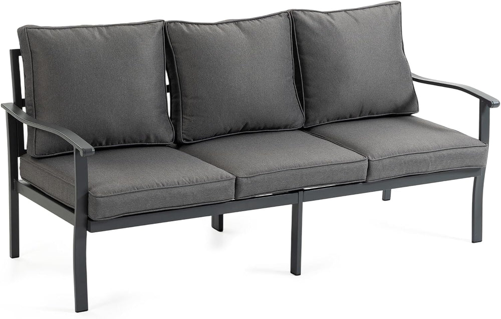 Outdoor Patio Furniture Set, 1 PCS 3-Seat, All-Weather Metal Modern Outside S...