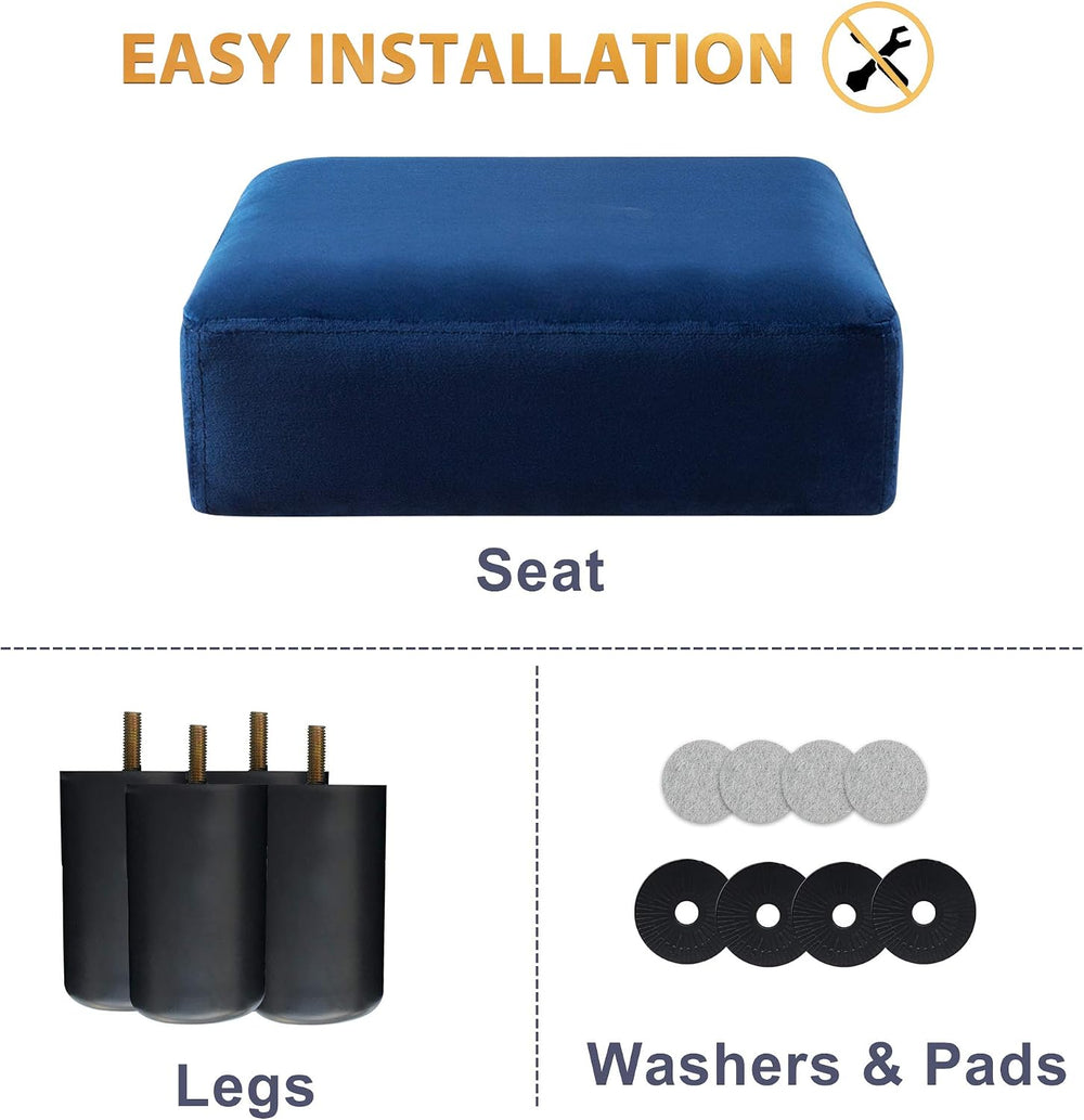 LUE BONA Small Foot Stool, Velvet Fabric Footrest Ottoman Stool with Non-Skid...